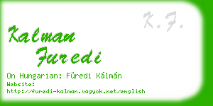kalman furedi business card